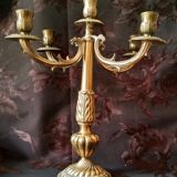 Old candelabra with 5 arms in chiseled bronze