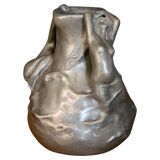 Sculptural bronze vase by Jean-Garnier