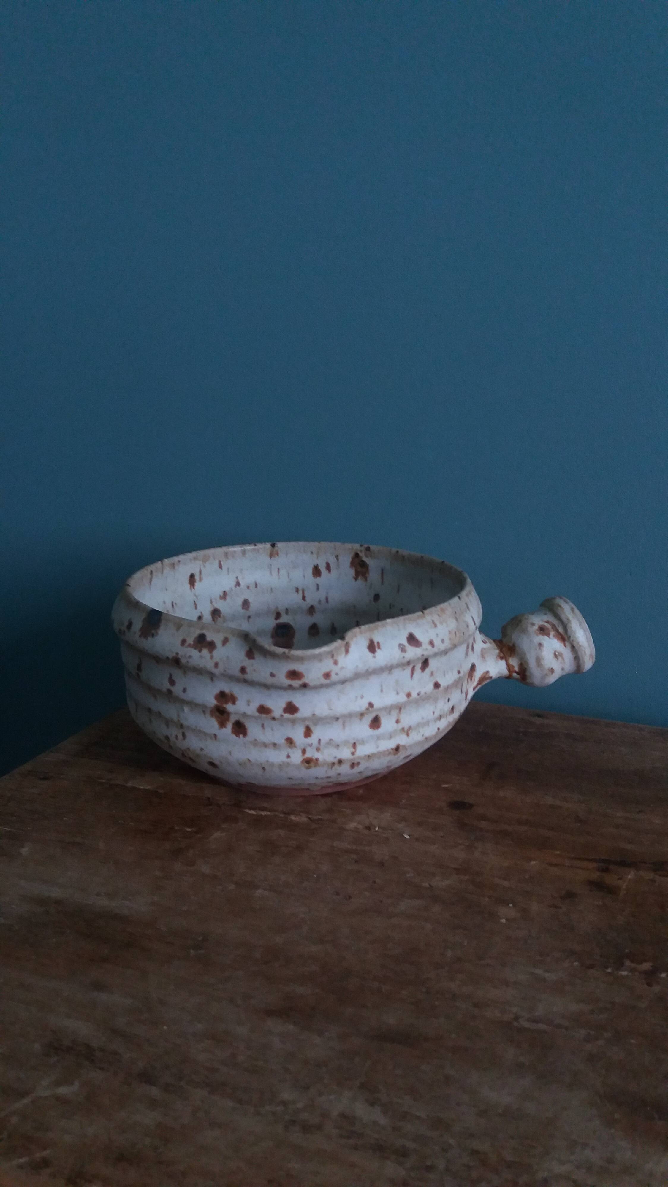 Sauceboat, fondue pot signed Gustave Tiffoche, Saint-Nazaire, 1975