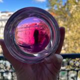 Cendrier demi sphère overlay violet en cristal de Saint Louis modèle1