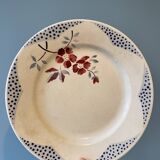 Set of 7 flat plates Digoin Sarreguemines, Barfleur model