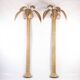 Pair of large rattan “palm/coconut tree” wall lights