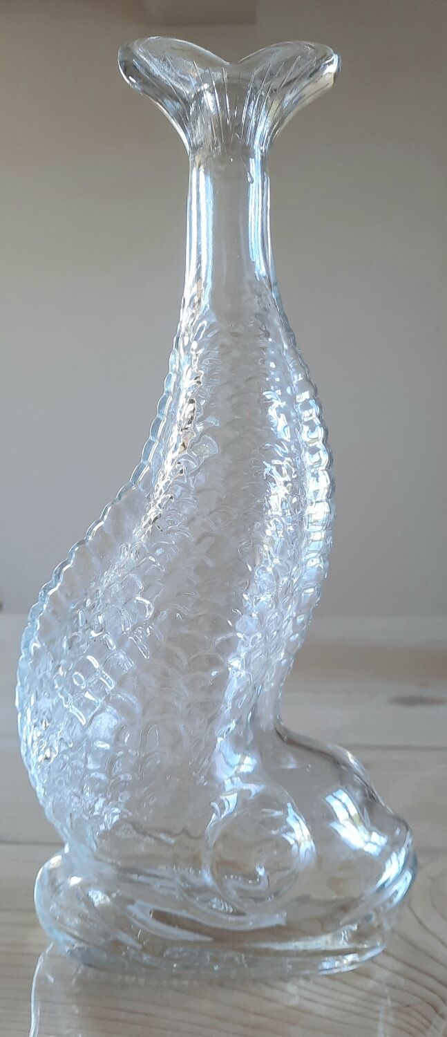 Zoomorphic glass decanter fish