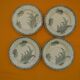 Set of 4 flat plates in saint amand earthenware. lily of the valley decor.