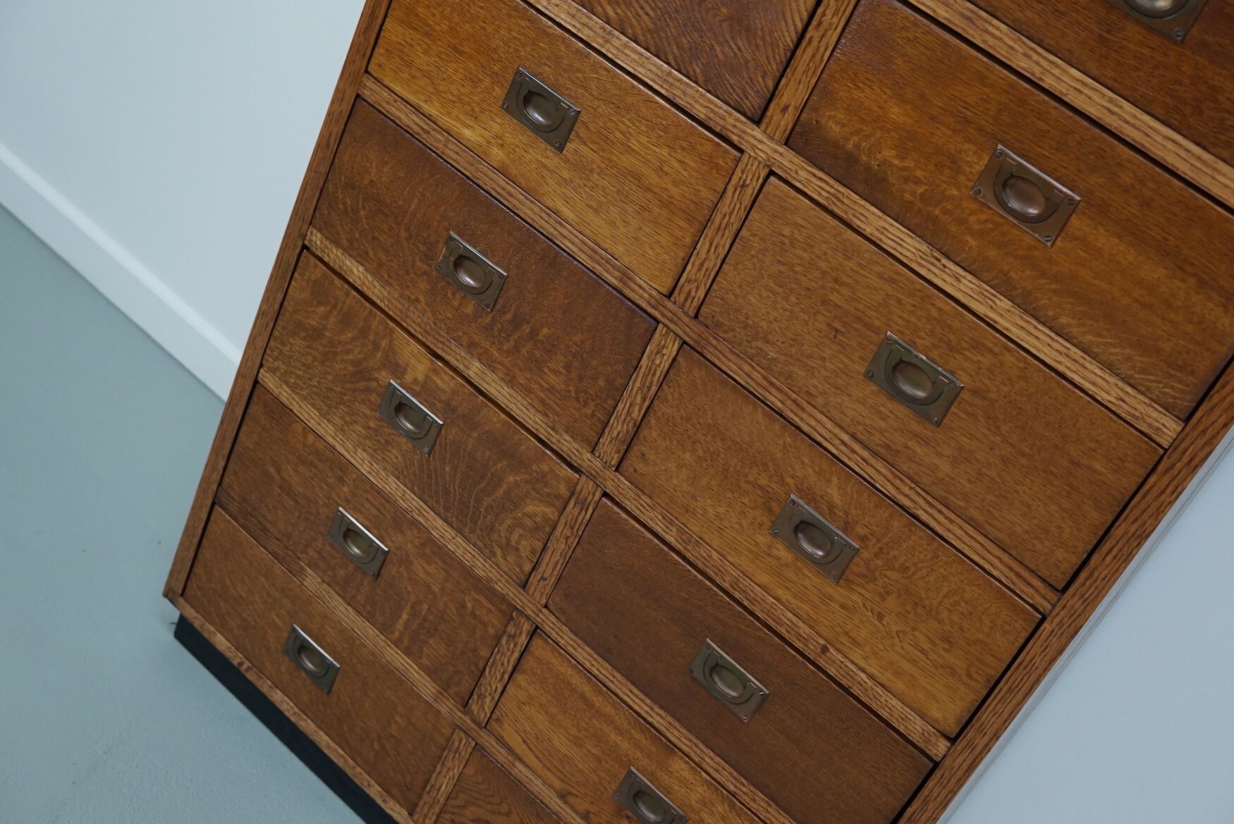 English Oak Apothecary / Filing Cabinet Campaign Style, 1930s