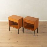 Minimalist bedside tables from the 1960s, teak veneer, set of 2