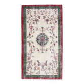 Vintage Turkish Oushak Handmade Wool Cotton Beige Area Rug 117x217