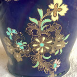 Old vase baluster enamelled lamp Boch Frères Keramis Belgium