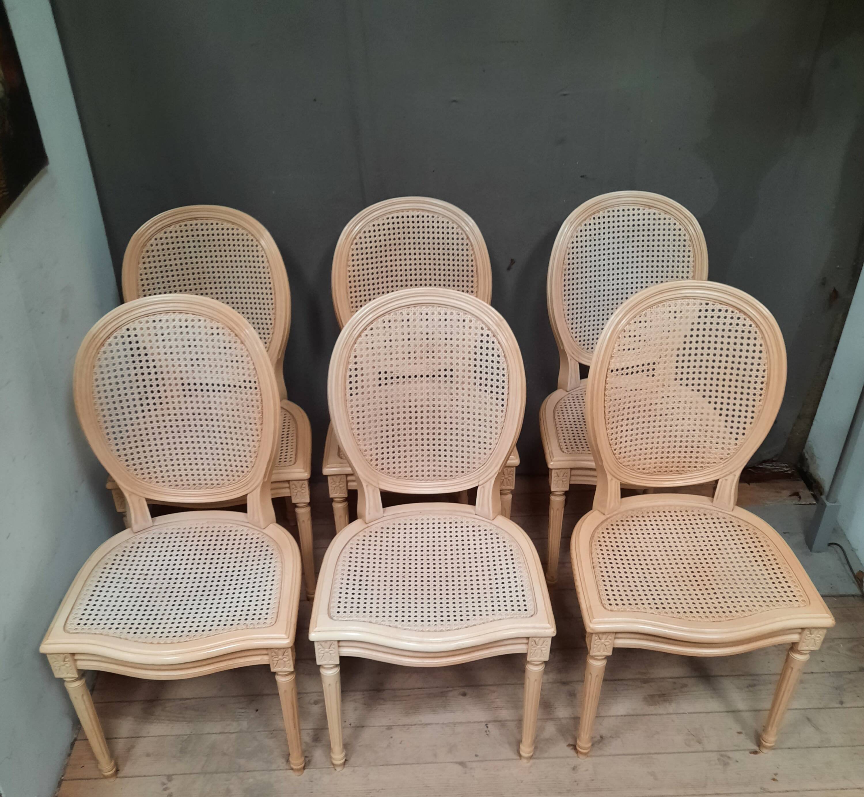 Set of 6 Louis XVI style caned chairs