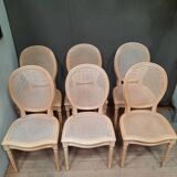 Set of 6 Louis XVI style caned chairs