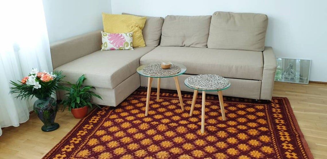 Tapis Roumain en laine tissée à la main