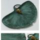 Vide poche escargot feuille ginkgo laiton patine vert de gris