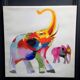 Oil on canvas elephant 58 cm x 58 cm