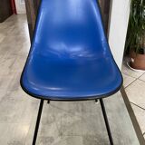 Eames Herman Miller vintage 70s blue vinyl fiberglass chair