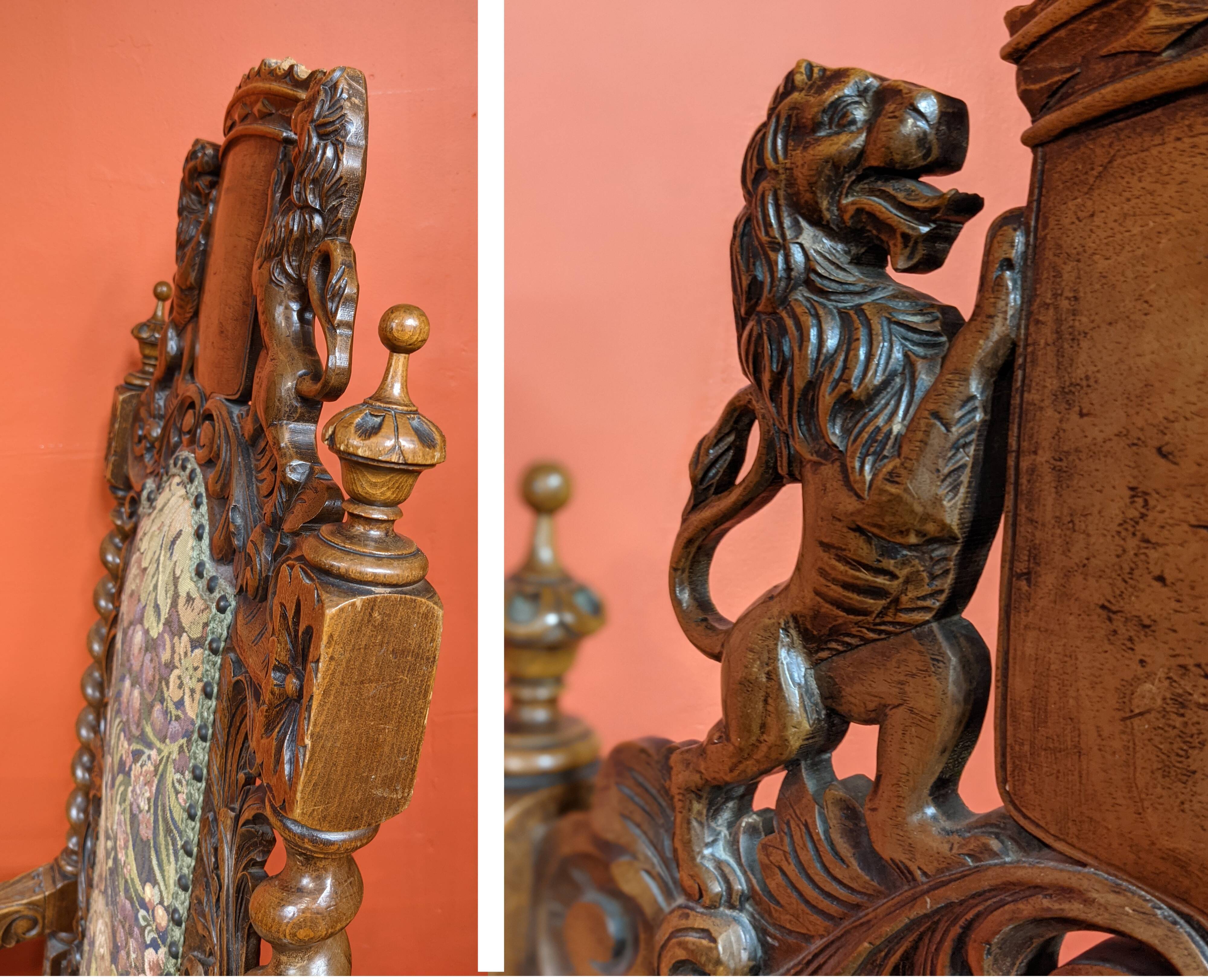 Neo-baroque armchair, circa 1880