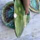Set 8 slush plates with leaf decoration