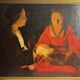 De la Tour, HST reproduction The Newborn gilded frame 20th century