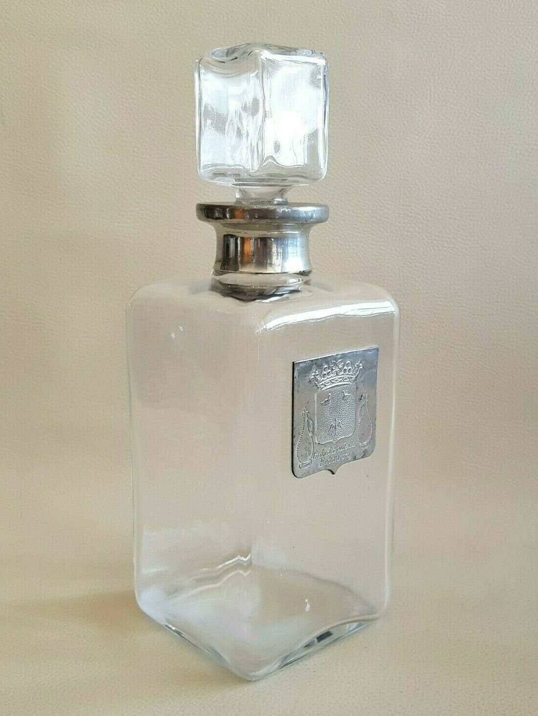 Carafe whisky whisky cognac Grand Boutelier Echanson tin with rose