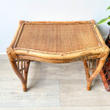 Vintage trundle tables in bamboo and rattan