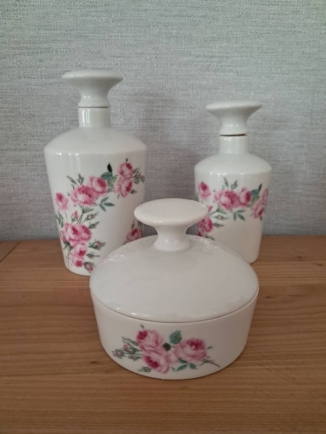Limoges porcelain bathroom bottles