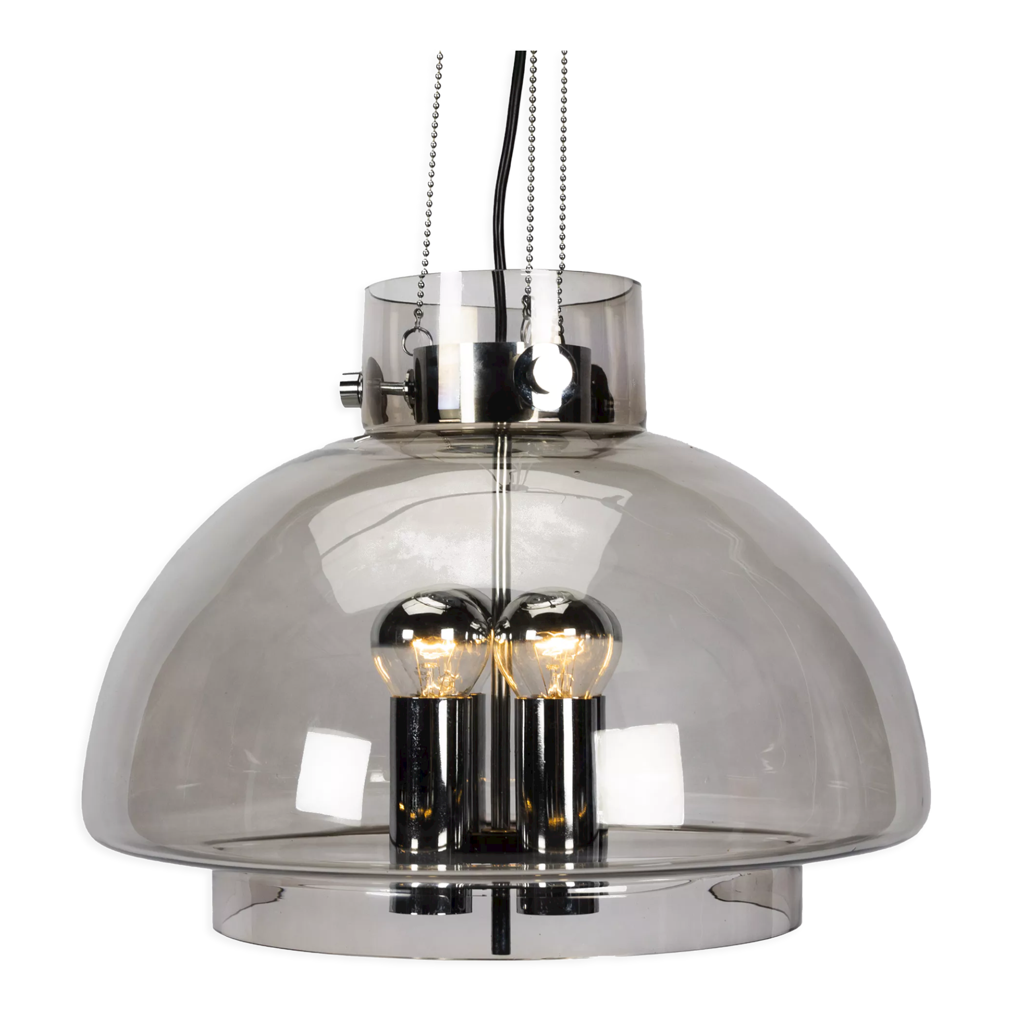 Chrome Vintage Pendant Lamp for Limburg Glashütte