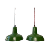 Lot 2 industrial suspensions emaillees green xxl 41 cm