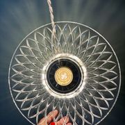 Suspension abat-jour vintage en verre moulé - collection vaisselle -