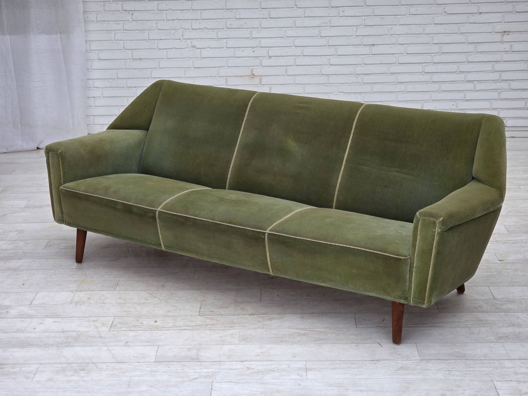 1970s, Danish by Kurt Østervig, 3-seater sofa, furniture velour, teak wood.
