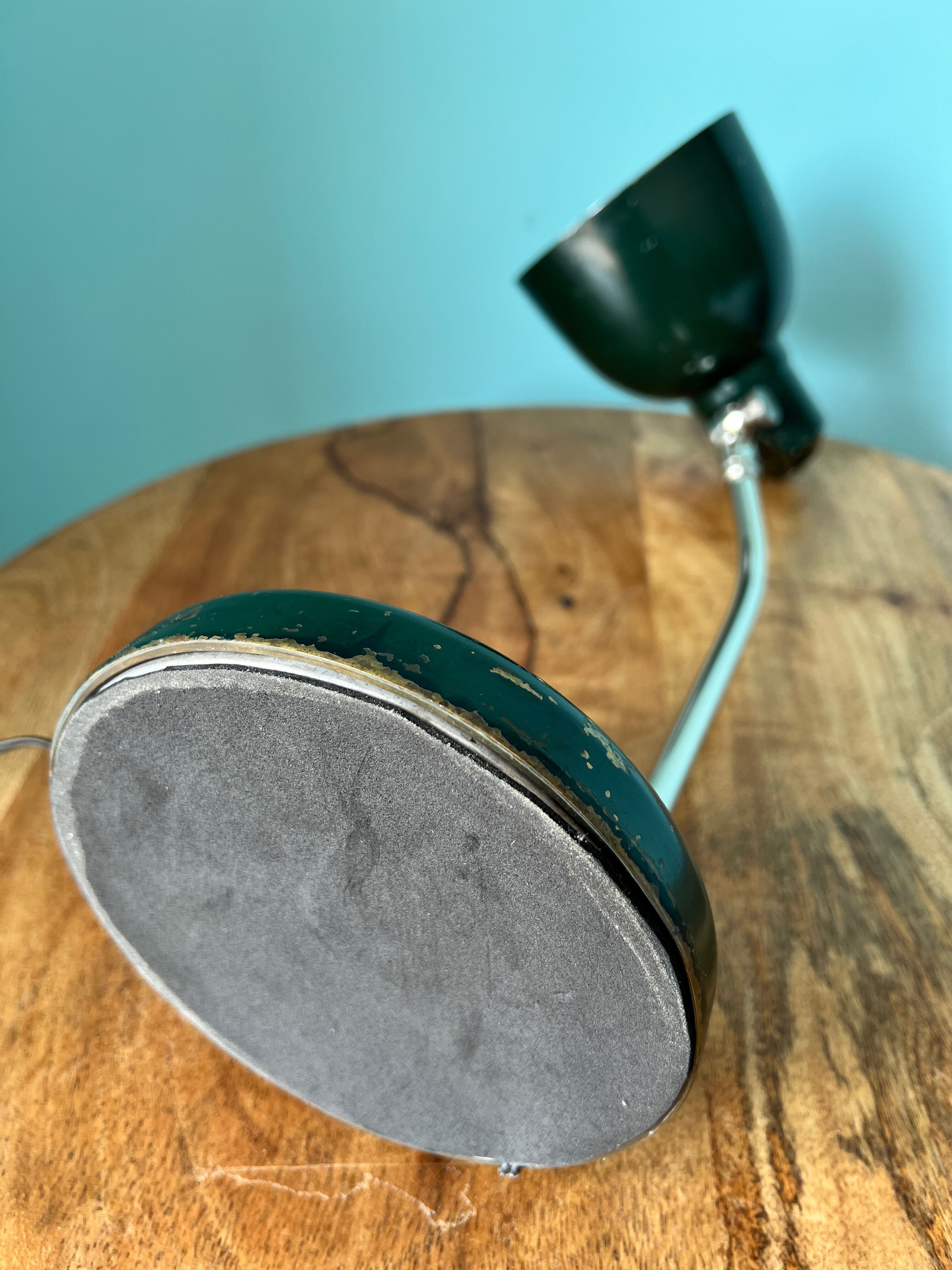 Bedside lamp from the 1950's, mid century table lamp with industrial style