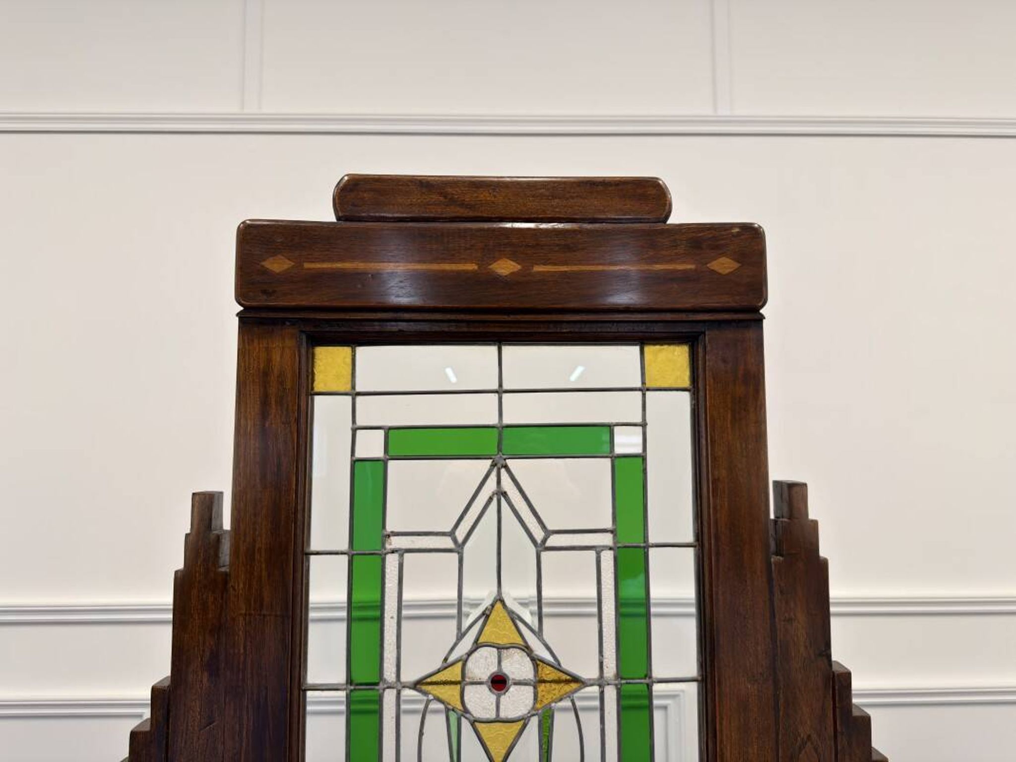 English Colonial Stained Glass Room Divider