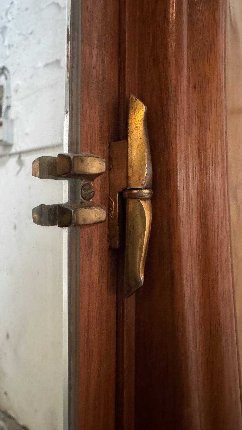 Art Deco style walnut mirrored wardrobe