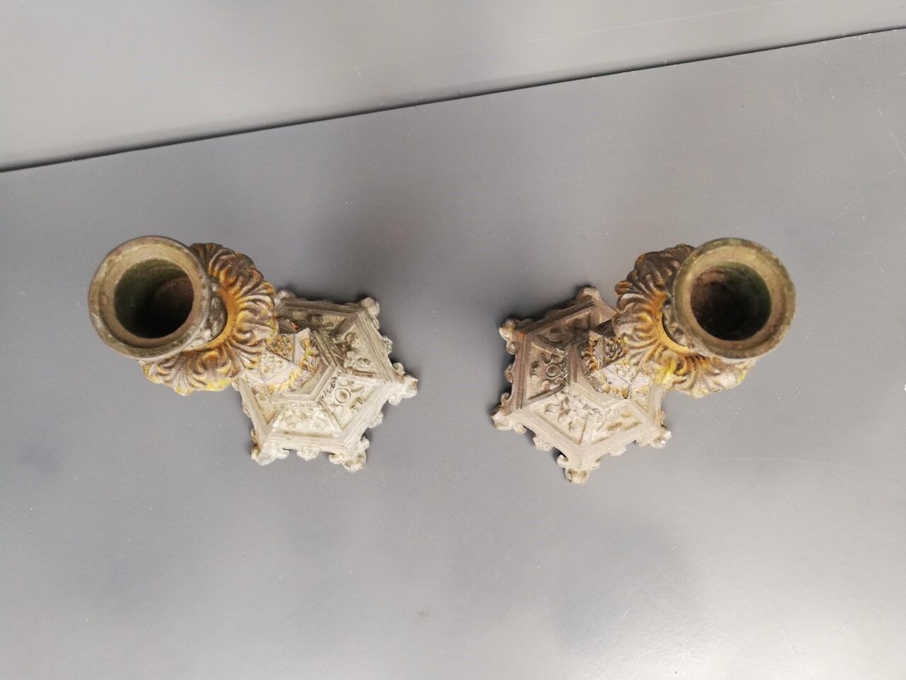 Pair of old candlesticks