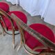 Set of 8 Vintage Bentwood Bistro Chairs: Red Upholstery
