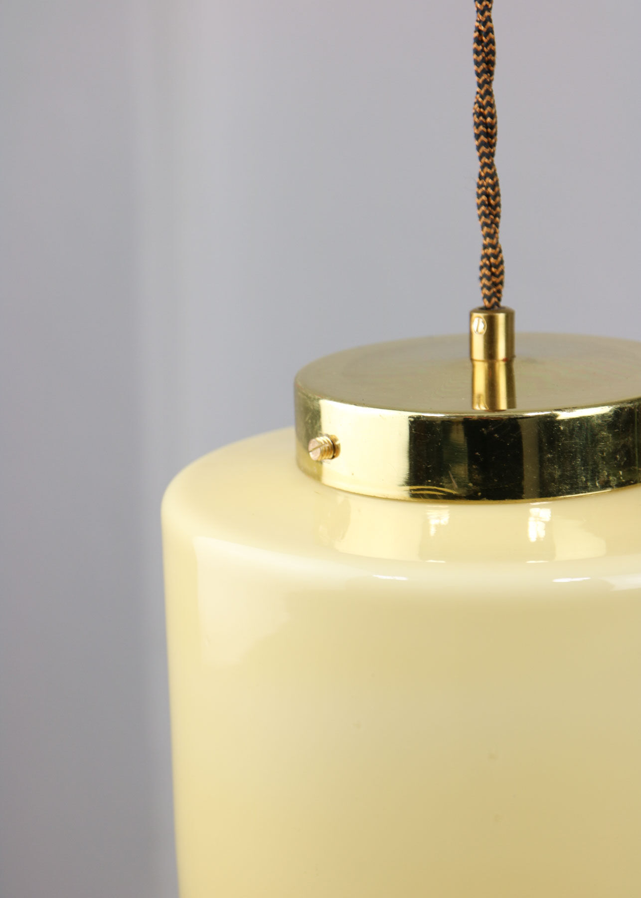 Vintage Mid-century Glass Pendant Lamp