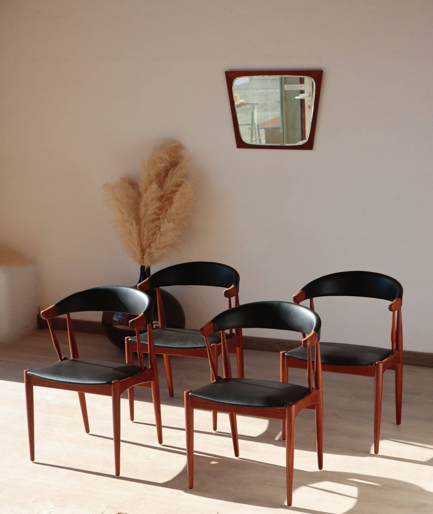 Set of 4 Johannes Andersen Scandinavian teak armchairs, 1960s