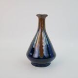 Fournier Demars vase in blue enameled ceramic