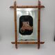 Bamboo-shaped wooden mirror 54X41