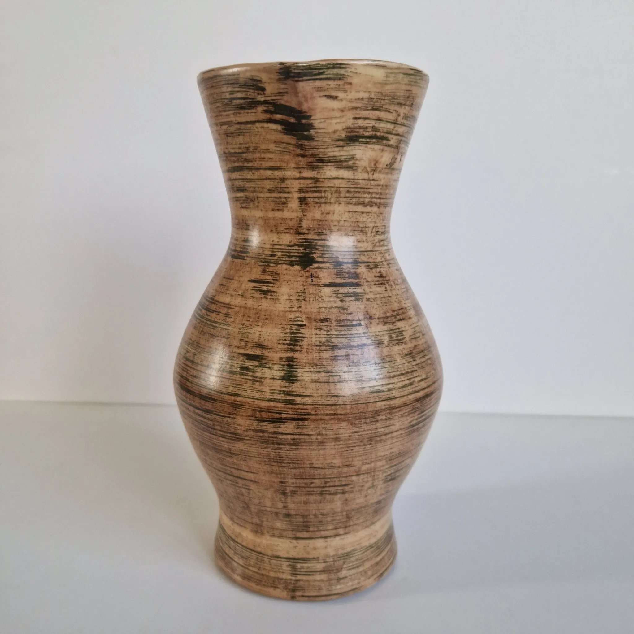 Vintage Saint-Clément ceramic pitcher / carafe - Guilloché decoration