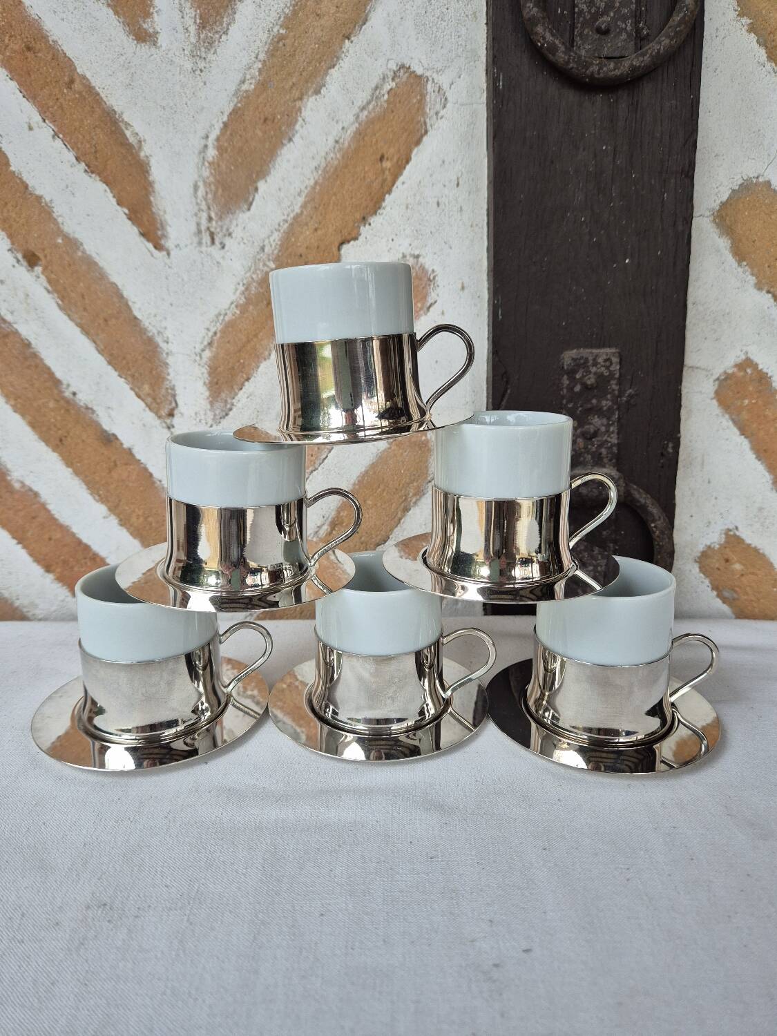 Silver-plated porcelain coffee service, 1970s