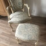 Armchair and its footrest Louis XV style
