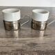Set of 2 vintage porcelain cups with silver metal stand