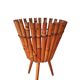Bamboo Cache Pot on Vintage Stand