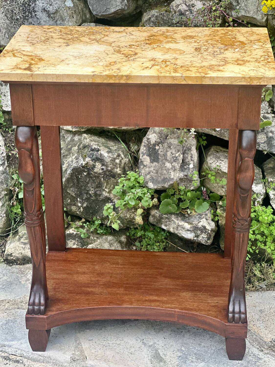 Paire de consoles de Acajou de style Empire XXème siècle