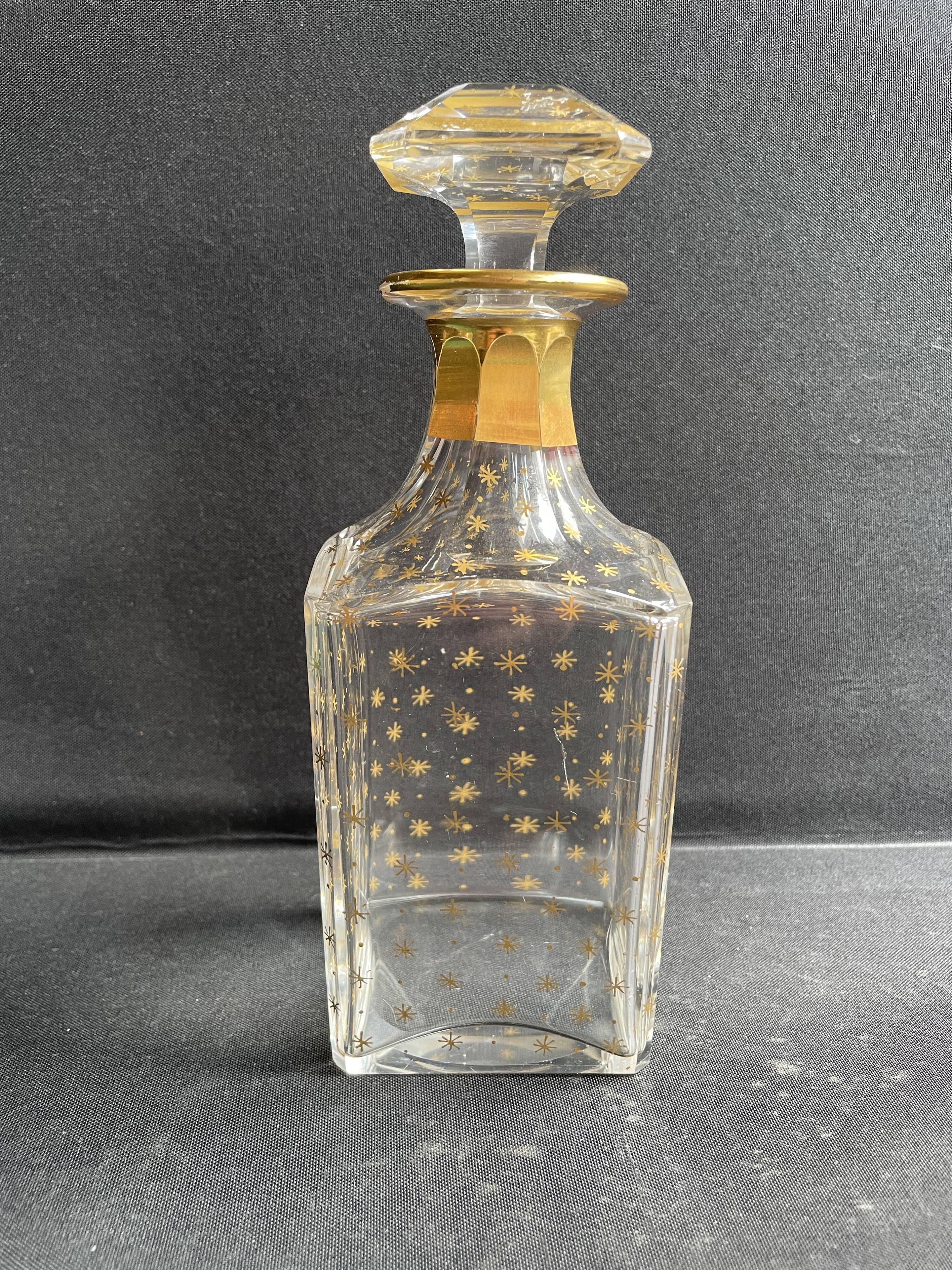 3345 – Baccarat Perfection Golden Decanter – 19th century