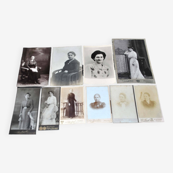 Lot de 10 photos anciennes de femme - années 1920 à 1950