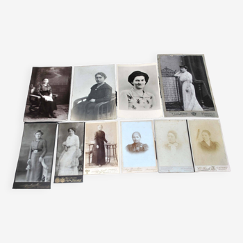 Lot of 10 old photos of women - 1920s to 1950s