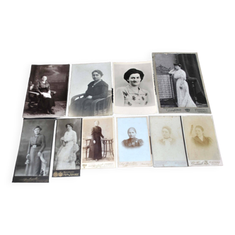Lot of 10 old photos of women - 1920s to 1950s