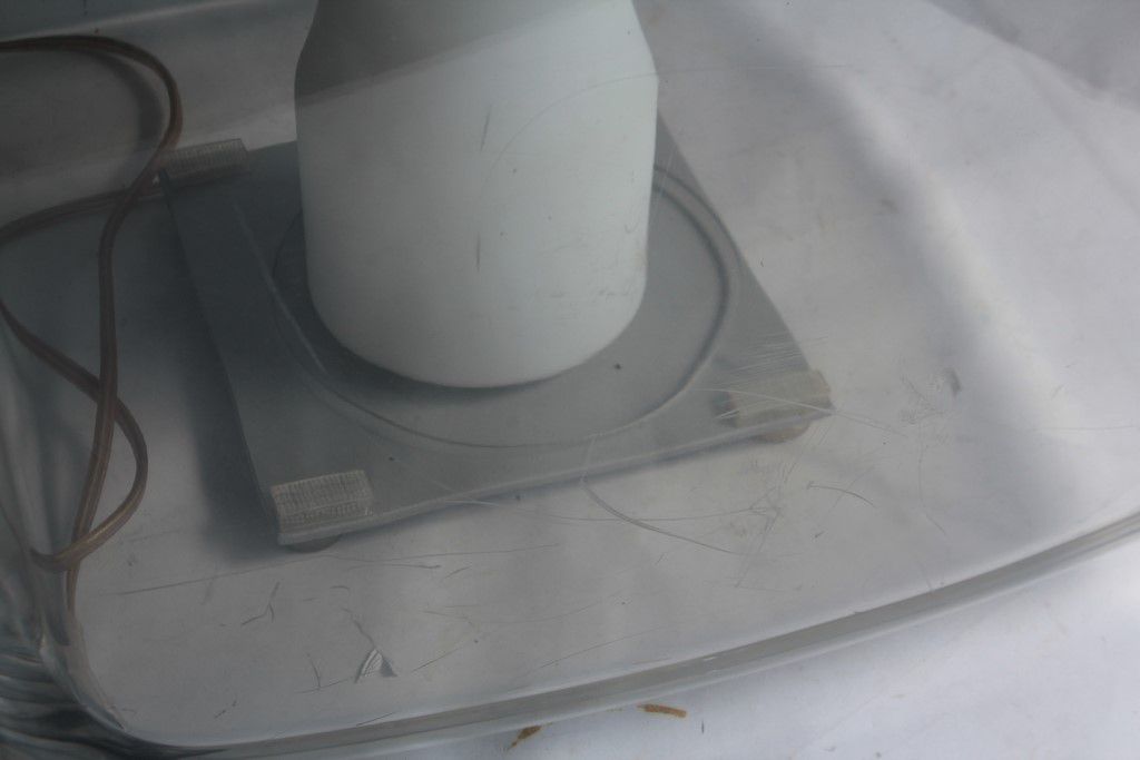 Plexiglas cube lamp viso canada 1990 design philippe lisboa