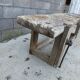 Wooden carpenter's workbench with iron and wooden vice