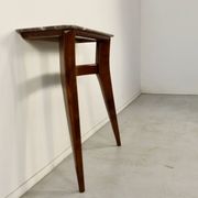 Italian Midcentury Console In Mahogany And Marble